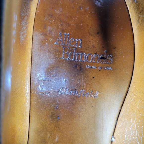 Allen Edmonds Men\'s Black Glenfield Split Toe Penny Loafers Shoes Size 9.5 D